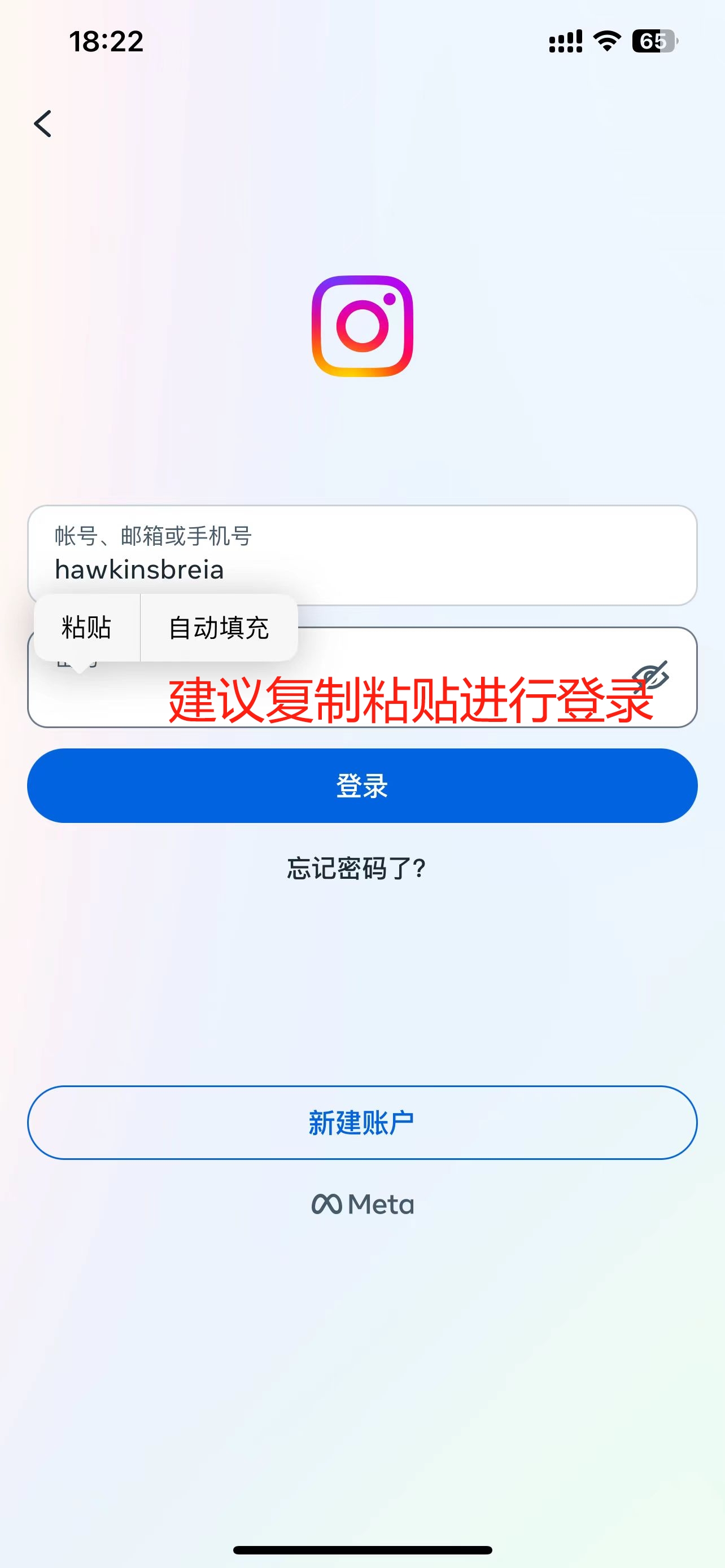 建议复制粘贴进行登录